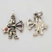 Stjernetegn charm Skytten Sølv Metall N°03 med rhinestones