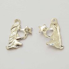 Jomfru stjernetegn charm sølv metall nr. 04 med rhinestones