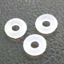 20 Ringer Blocker perler hvit gummi 6 mm