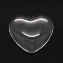 10 Cabochons Hjerter 14 x 15 mm i klart burrglass N°22