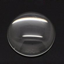 15 Cabochons Runde 10 mm i klart burrglass N°02