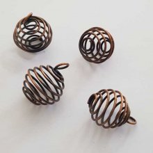 Spiralfjærperlebur 20 mm Kobber N°07