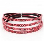 Lær 05 mm Fushia slangeskinn design 1 meter