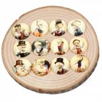 Lot 20 Rund glass cabochon 25mm gammel mann skjelett blandet glass cabochon 