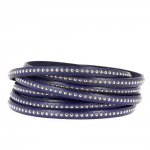 Dark Cobalt Ball Leather 06 mm med nikkelfri kulekjede per 20 cm