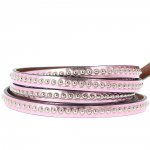 Leather Mirror Ball Pink Metal 06 mm med nikkelfri kulekjede per 20 cm