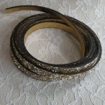 06 mm gull glitterrem med skinnfôr per 20 cm