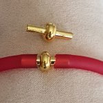Gylden lås for hul pvc-snor 5 mm