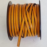 05 mm Mørk Oransje Lær Glatt med 20 cm