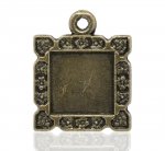1 firkantet cabochonholder N°01 Bronse