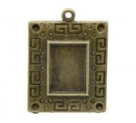 1 rektangulær cabochonholder N°01 Bronse