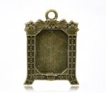 1 rektangulær cabochonholder N°02 Bronse