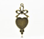 1 cabochonholder Hjerte N°03 Bronse