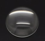 Cabochon rund 18 mm i gjennomsiktig burrglass N°07
