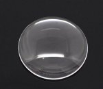 Cabochon rund 20 mm i gjennomsiktig burrglass N°08