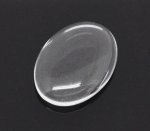 Cabochon Oval 13 x 18 mm x 2 stykker i klart burrglass N°17