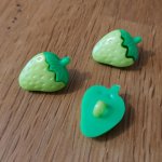 Fancy knapper, barn, babyer Jordbærmønster N°14 grønn og pastellgrønn