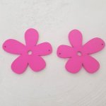 Flower Wood anheng eller kontakt 57 mm Fluorescerende rosa