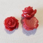 Syntetisk blomst 17 mm N°01-11 Mørk rød