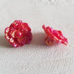 Fantasiknapper for barn og babyer Blomstermotiv nr. 02-03 Rød