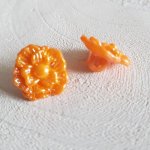 Fantasiknapper for barn og babyer Blomstermønster nr. 02-05 Oransje