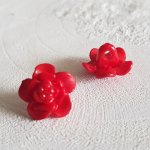 Fantasiknapper for barn og babyer Blomstermotiv N°03-03 Rød