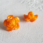 Fantasiknapper for barn og babyer Blomstermotiv nr. 03-05 Oransje
