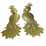 Påfugl Charm i bronse metall-04 Påfugl anheng 