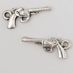 Charm revolverpistol N°01 Sølv x 10 stk.