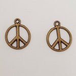Peace & Love Charm N°07 Bronse x 10 stk.