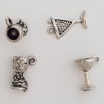 Glass charms N°03 Lot med 4 stk.