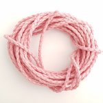 1 meter Rund snor imitert skinn flettet Mørk rosa 3 mm
