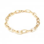 Ovalt mesh armbånd 16K gullbelagt 22 cm N°03