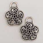 Flower Charm Metal N°055 Sølv