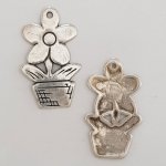 Flower Charm Metal N°056 Sølv