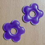 Blomst metall emalje 20 mm lilla