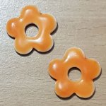Blomst Metall Emalje 28 mm Oransje