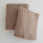 Ribbede mansjetter eller buksebunn Beige