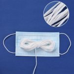 1 Meter Elastisk maske Polyester rund 2,3 mm Hvit