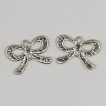 Sølv sløyfe charm nr. 23 metall sløyfe charm