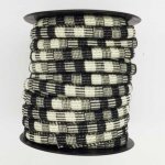 Rund spaghettisnor N°02 Sort Hvit x 1 meter