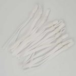 10 Hvite elastiske bånd med justerbar spenne for feste av masken. N°02.