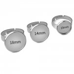 10 x 18 mm ring cabochon holdere Sølv N°04