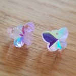 Glass fasettert sommerfugl charm N°01-01