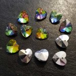 Hjerte anheng i fasettert glass N°01-05