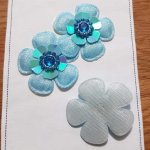 Batch 3 blomster 5 kronblader Tissus Ciel