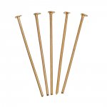 10 spiker 30 mm flatt hode 14K gullbelagt