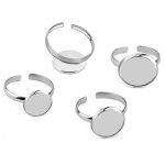 1 ring cabochonholder 12 mm Sølv N°06