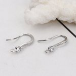 Øredobbholder N°01 Platina belagt krok og Transparent Strass