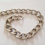 1 meter flatt sølvkjede nr. 02 18 x 12 mm